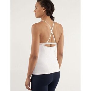 Lululemon Love-Ly Tank Top Grey With White Size 6  Racerback Women's Preloved